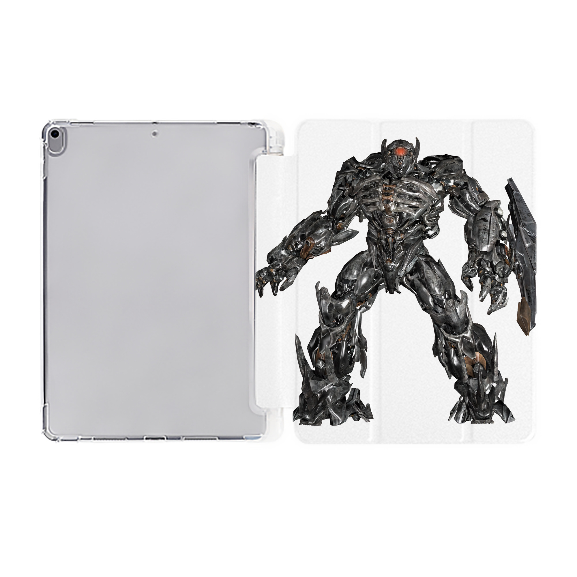 （画像用） Transformers トランスフォーマー IPad ケース ペン収納付き 三つ折りスタンド PUレザー×シリコン 対応機種9.5/10.5/10.9インチ